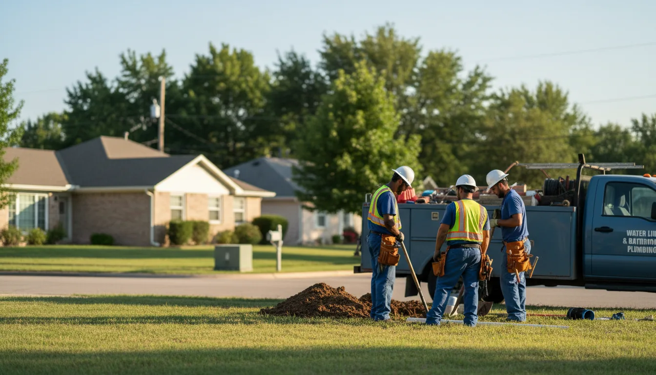 Residential water line and bathroom plumbing service in Daisy, OK